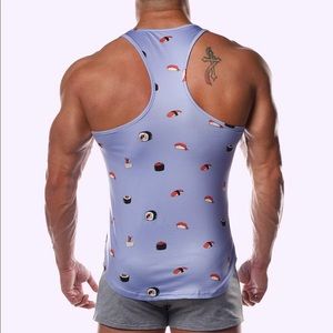 NEW JJMALIBU SUSHI MUSCLE TANK TOP SMALL GYM PARTY